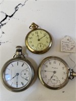 ELGIN , WALTHAM AND ROCKFORD POCKET WATCHES