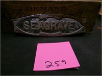 Vintage SEAGRAVE fire truck badge