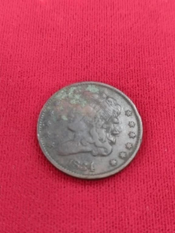 1834 Half Cent Coin