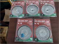 5 ACE 4" Wire Wheel Brushes.Coarse.