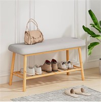($219) Bamworld Shoe Bench with Storage Bamboo