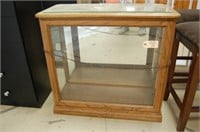 Lighted Oak Cabinet with Mirrored back