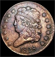 1828 Classic Head Half Cent ABOUT UNCIRCULATED