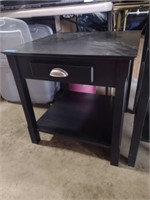 Black End Table w/Single Drawer