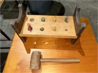 VINTAGE WOOD AND HAMMER TOY