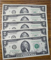 $10 Consecutive serial number uncirculated $2