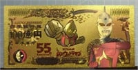 24k gold-plated bank note Ultraman