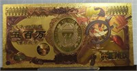 24k gold-plated bank note One piece