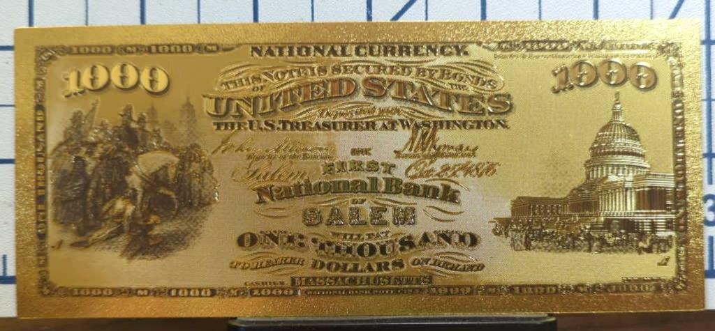 24k gold-plated first national Bank of Salem Bank