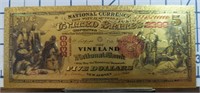 24k gold-plated bank note Vineland