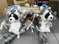 4 raccoon rope dog toy