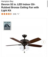 Devron 52 in. LED Indoor Bronze Ceiling Fan