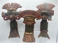Mexico clay folk art pottery statues
