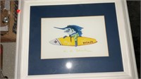 Two Framed Pictures of Marlin Fish Art