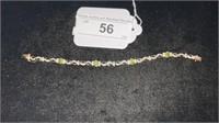 Sterling and Peridot Tenis chain bracelet