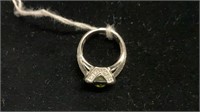 Sterling ring with green stone