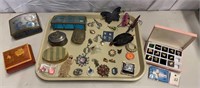Brouches, Pins, Pendants & Jewelry Boxes