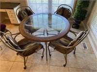 Round Glass Top Table and 4 Chairs