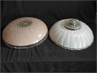 2 Vintage Glass Lampshades