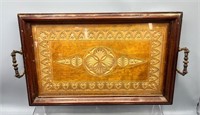 Carved wood tray art