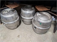3 Stainless Steel Beer Kegs