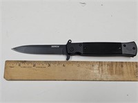 8.5" All Black Spring Folding Knife G10 Handle