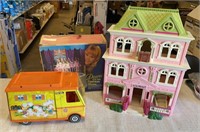 Plastic Doll House, Barbie Van & Dawn & Fashion (