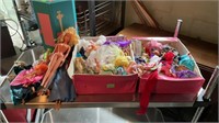 Vintage Barbie clothes case with Barbie’s from