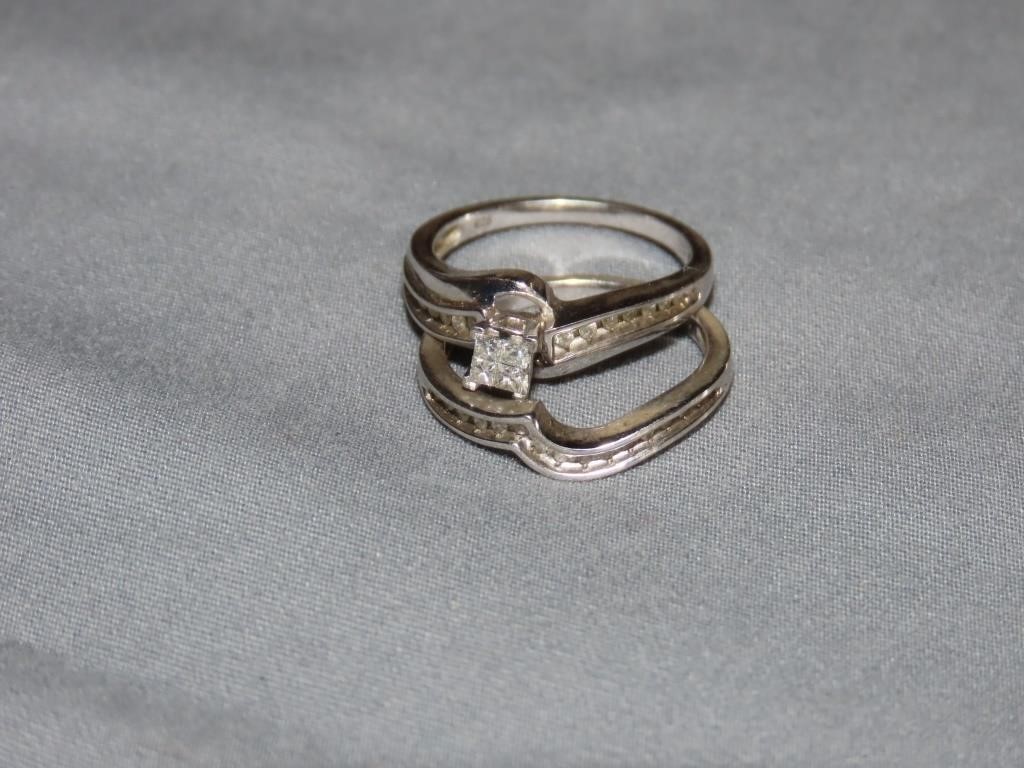 Sterling Silver Wedding Ring Set