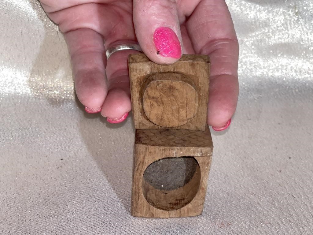 Teeny Tiny Hand Made Wooden Ring Box