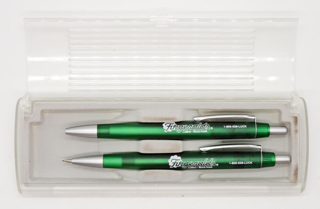 SET OF 2 BALL POINT PENS IN PLASTIC CASE
