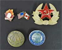(5) FOREIGN PINS - HAMMER SICKLE PIN,