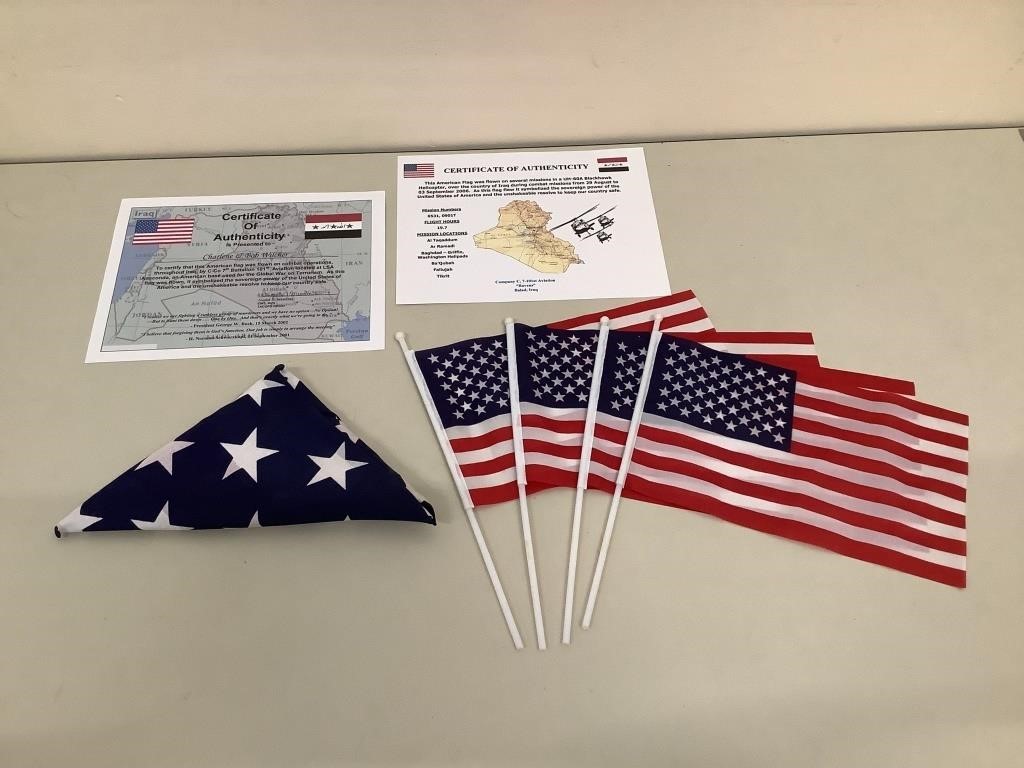 American Flag Flown over Iraq Certified