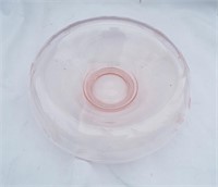Pink Depression glass rolled edge console bowl
