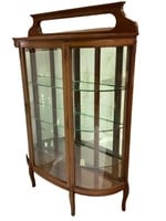 Fine Antique Cherry Curved Glass Cabinet