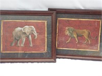 Home Interior/HOMCO pair of circus animal prints.
