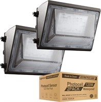 2-Pk Photocell 120W LED Wall Pack Lights