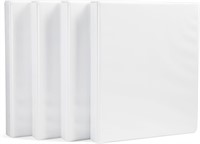 Basics 3-Ring Binder, 1-Inch - White, 4-Pack