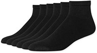 Hanes Men's Ankle Socks, BLACK, 6 US