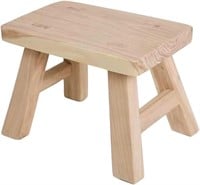 Unfinished Wooden Step Stool Footstool 11 inch