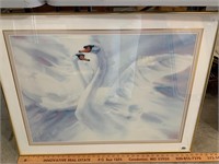 Framed art SWANS- wings of love by Fong