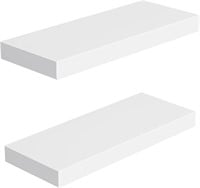 AMADA Shelves Large  24x9 Inch  Set of 2  White