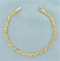 Gold Ball and Bar Link Bracelet in 14k Yellow Gold