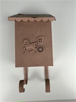 Painted vintage metal mailbox horse carriage