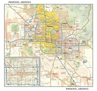 Phoenix, Arizona Wall Map, Large - 22.75" x