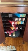 Cabinet with slide out shelves / with rolls