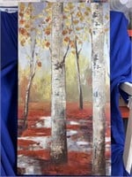 26 x 14 Oil on Canvas Trees 1 of 3 in the set