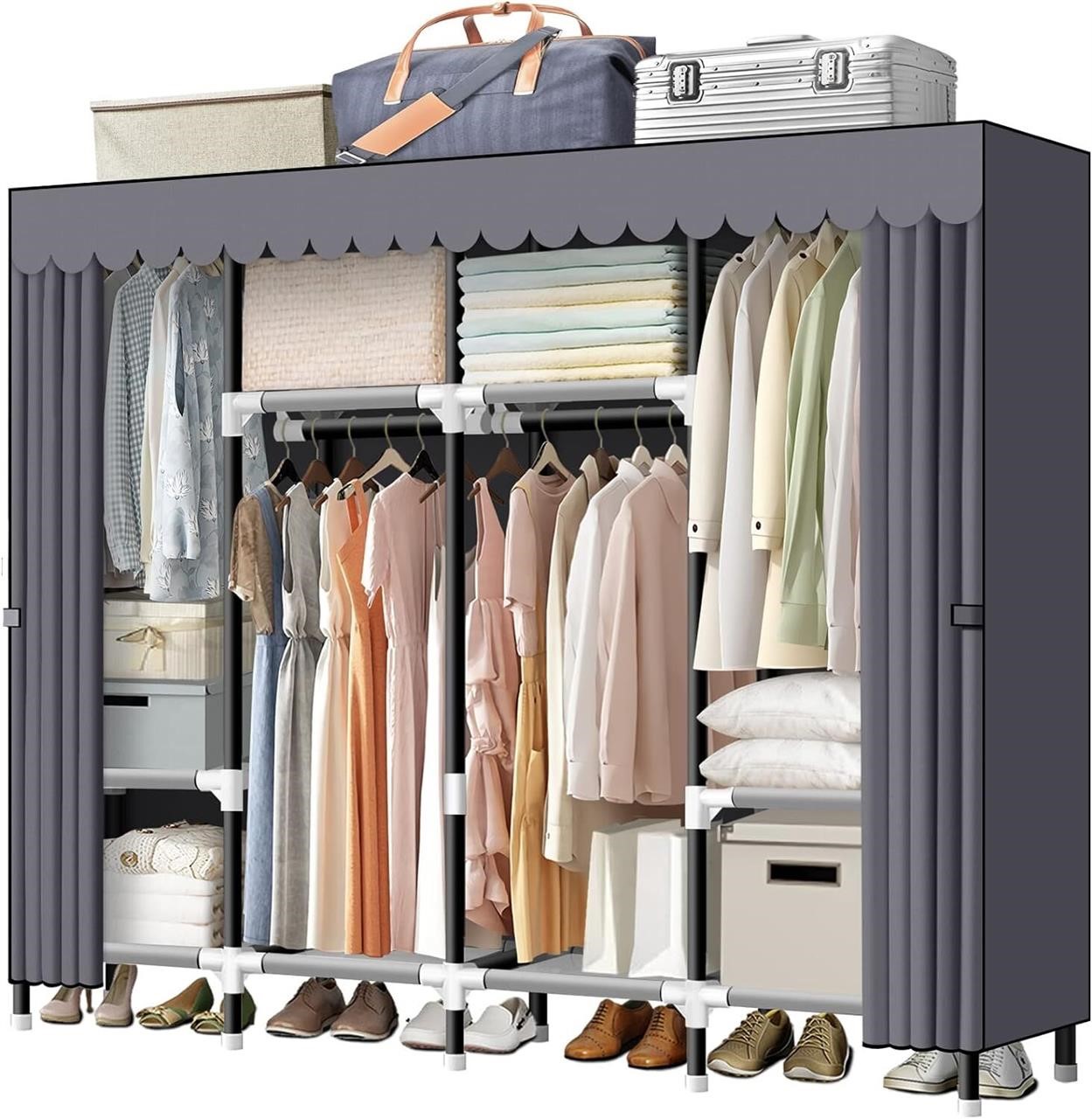 LOKEME Portable Closet  67 Inch Wardrobe Closet fo