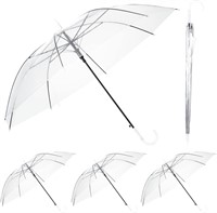 4 Pack Clear Bubble Umbrella with J Hook Handle