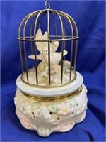 Jewelry Container with Bird Cage Cover